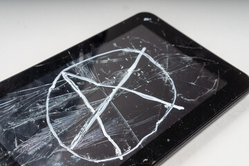 Isolated broken tab with sign of Anarchy