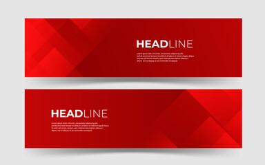 Fototapeta premium Set colorful banner template.Red gradations ,slash shape,banner background,trendy.Vector illustration.