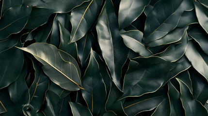 Dark Green Leaves: Nature's Rich Texture
