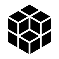 3D Cube Solid icon