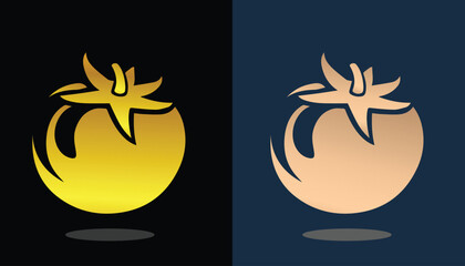 Naklejka premium vector image of a beautiful and unique tomato fruit vegetable with a black and white background for design purposes