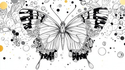 Obraz premium Elegant Butterfly with Floral Design