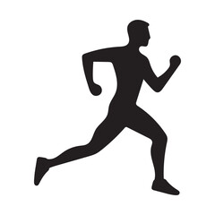 Silhouette of a running athlete in action representing fitness and sports