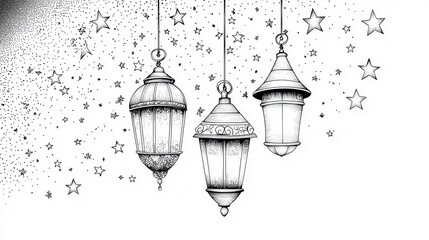 Obraz premium Elegant Hanging Lanterns Design