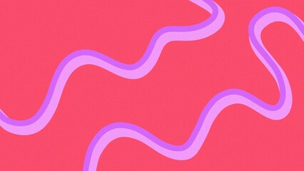 Hand-drawn aesthetic purple ribbon on pastel red background