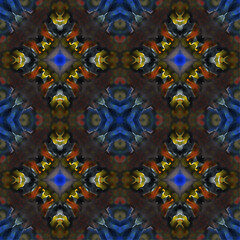 Hand painted seamless watercolor pattern. Tribal fashion design for textile, fashion, packaging