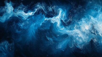 Obraz premium Blue and White Cosmic Nebula in Dark Space