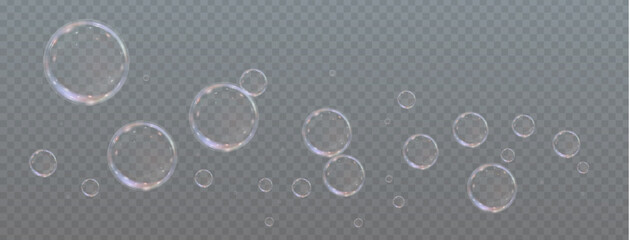 Realistic soap bubble with rainbow shine. Glossy, transparent, and airy. Perfect for clean, fresh, or scientific designs. Isolated 3D element on a clear background