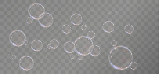 Realistic soap bubble with rainbow shine. Glossy, transparent, and airy. Perfect for clean, fresh, or scientific designs. Isolated 3D element on a clear background