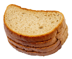 Isolated several pieces of loaf on a white background