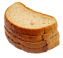 Isolated several pieces of loaf on a white background