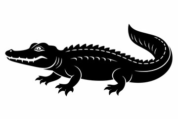 alligator silhouette line art vector illustration