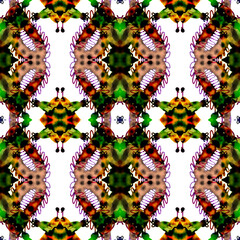 Hand painted seamless watercolor pattern. Tribal fashion design for textile, fashion, packaging