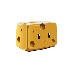 Cheese icon cartoon yellow color,vector illustration on white background.type of food.