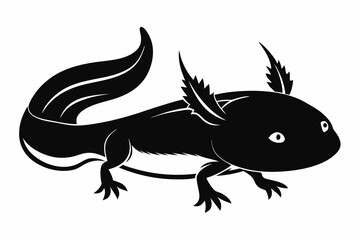 Naklejka premium axolotl silhouette line art vector illustration