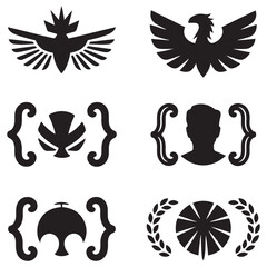 Vector Black silhouettes bracket set. illustration. with white background