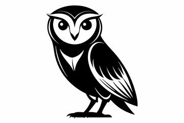 Fototapeta premium barn owl silhouette line art vector illustration