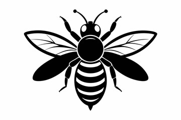 bee silhouette line art vector illustration