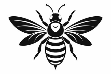 bee silhouette line art vector illustration