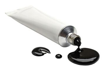  Paint tube squeezed on tge transparent background 