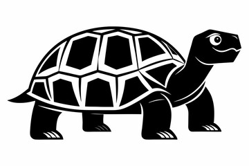 box turtle silhouette line art vector illustration
