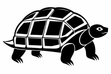 box turtle silhouette line art vector illustration