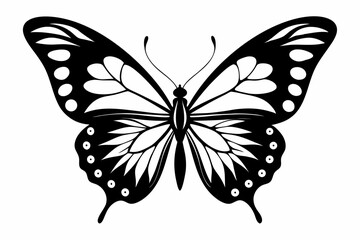 butterfly silhouette line art vector illustration