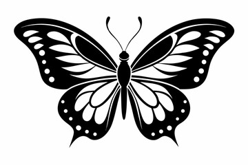 butterfly silhouette line art vector illustration
