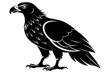buzzard silhouette line art vector illustration