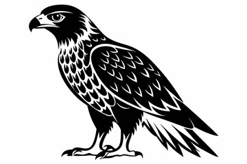 buzzard silhouette line art vector illustration