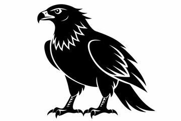buzzard silhouette line art vector illustration
