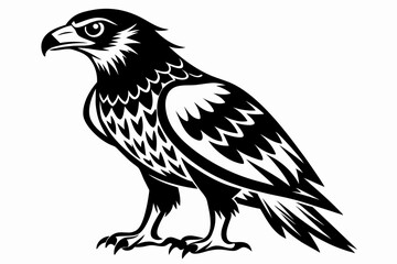buzzard silhouette line art vector illustration