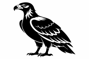buzzard silhouette line art vector illustration