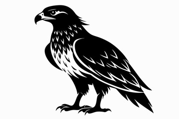 buzzard silhouette line art vector illustration