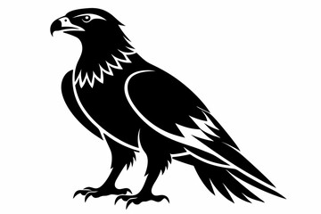 buzzard silhouette line art vector illustration