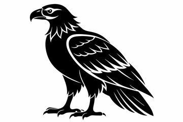 Obraz premium buzzard silhouette line art vector illustration