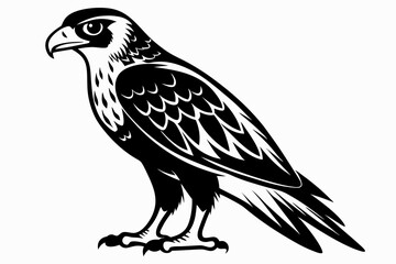 buzzard silhouette line art vector illustration