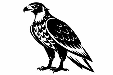 buzzard silhouette line art vector illustration