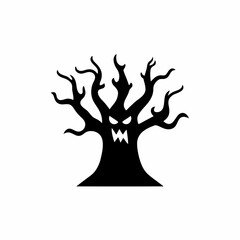 creative details Haunted Tree Icon Vector Illustration