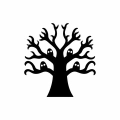 creative details Haunted Tree Icon Vector Illustration