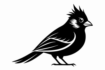 cardinal silhouette line art vector illustration