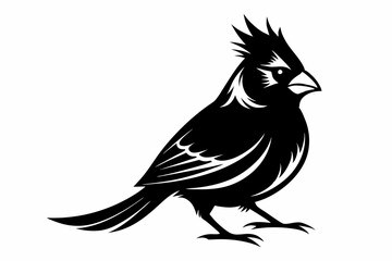 Obraz premium cardinal silhouette line art vector illustration