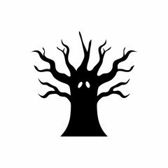 creative details Haunted Tree Icon Vector Illustration