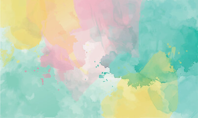 Abstract watercolor background with splashes, pastel light colors	
