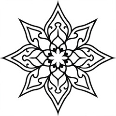 Minimalist Damask Mandala Star Ornament Vector Illustration, Damask, Mandala, Star, Ornament, Minimalist