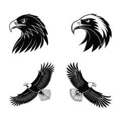 Fototapeta premium Majestic Eagle Vector Set - Perfect for Logos and Designs,