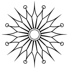 Obraz premium Minimalist Damask Sunburst Icon Radiant Sunburst Vector Illustration, Damask, Sunburst, Radiant, Icon, Minimalist