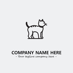 Cat illustration black and white for logo company vector image