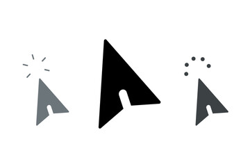 Mouse cursor click editable stroke outline icon. Loading icons set. Cursor icon. Mouse click cursor collection. Flat vector illustration. Pixel perfect