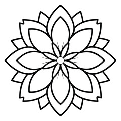 Minimalist Tropical Hibiscus Mandala Icon Vector Illustration, Flower, Nature, Design, Pattern, Art